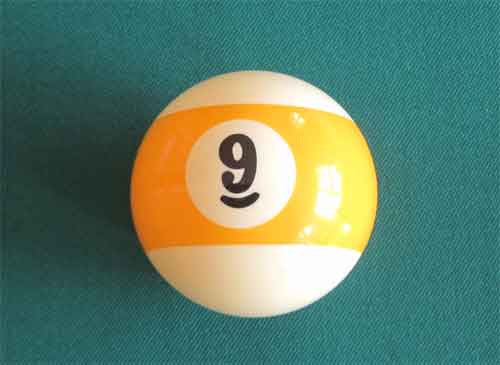 bola de billar nº 9 diámetro 57,2mm, bolas de billares